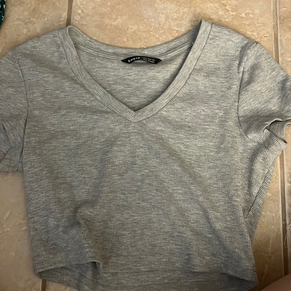 Shein Grey Crop top